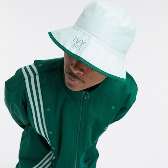 adidas x IVY PARK Bucket Hat in Dark Green / Green Tint - Picture 3 of 5